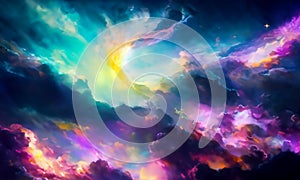 A artistic planetarium image inspired by the universe and the heavens above