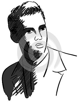 Artistic portrait of Elvis Presley photo
