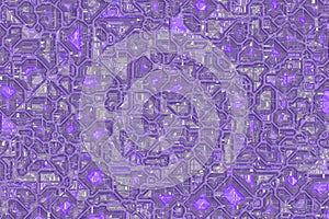 Artistic purple cybernetic electronic template digitally drawn background or texture illustration