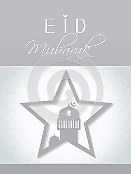 Artistic religious colorful background of Muslim community festival Eid Mubarak concept.