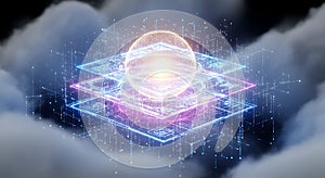 Abstract Digital Sphere and Data Layers