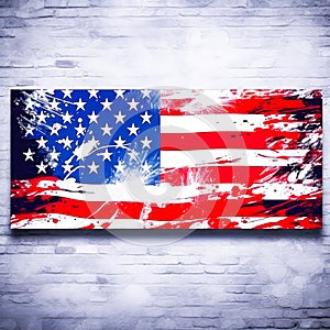 An artistic rendition of the American flag with a grunge texture.