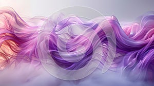 Artistic rendition of flowing purple and pink silk fabric