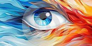 Abstract Eye Wave Art. AI generation