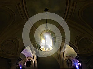 Artistic roof, lighting and fresco in Turin city