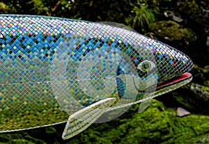 Artistic Salmon at Creek Street in Ketchikan, Alaska