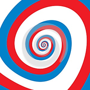 Artistic spiral shape. Vector drawing Russian flag colors