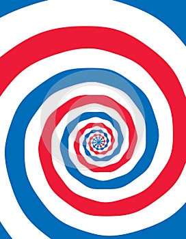 Artistic spiral shape. Vector drawing Russian flag colors