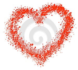 Artistic Splattered heart shape icon symbol isolated on white background