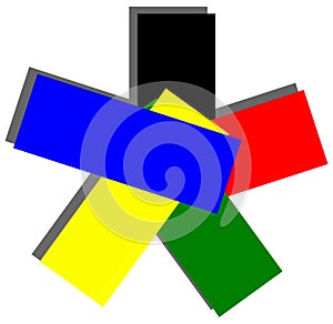 Artistic star with Olympic colors isolated