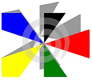 Artistic star with Olympic colors isolated