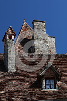 Artistic Study of Old Rooftoops, Dordogne Valley, France