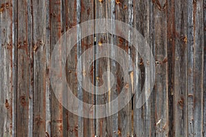 artistic texture of an old wooden fence in black and brown tones - close-up rustic background