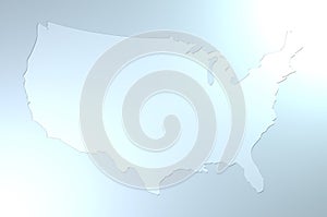 Artistic USA map, aluminum foil fantasy, isolated colors.