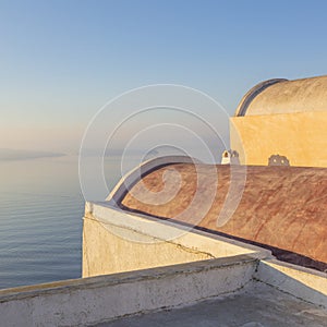 Artistic view of the traditional architecture of Santorini. Santorini, Greece. Conceptual view