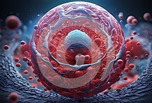 Artistic Visualization of a Cell with Detailed Structures