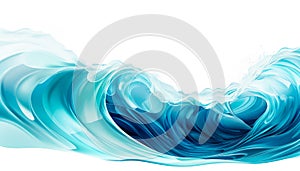 Artistic Voyage Water Wave Designs Ocean Patterns and Azure Wave Beauty Against White Background