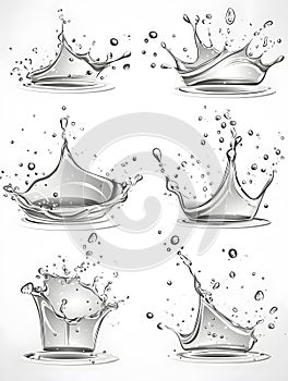 Artistic water splash patterns
