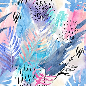 Artistic watercolor seamless pattern.