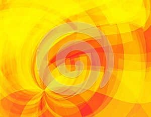 Artistic yellow, red and orange background with billowy twirl