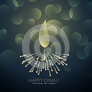 Artistick diwali diya made with fireworks