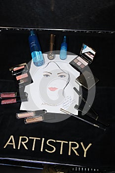 Artistry cosmetic backstage before the Pamella Roland Spring 2018 Collection