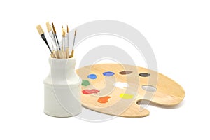 Artists Brushes and Palette