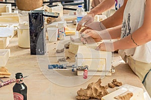 Artists collaboration in an atelier during the symposium