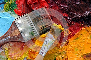 Artists oil painting palette photo