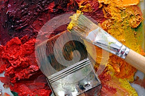 Artists oil painting palette photo