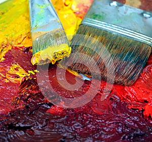 Artists oil painting palette photo