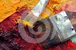 Artists oil painting palette photo