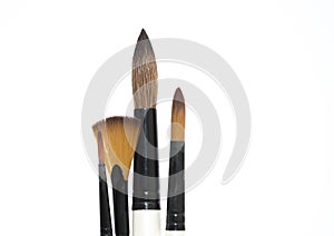 Artists paint brushes of different sizes and shapes