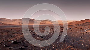 Artist Rendering of Mars Surface with Romantic Landscape Vistas photo