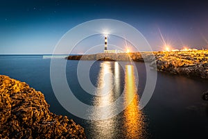 Artrutx Lighthouse in Minorca, Spain