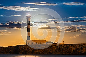 Artrutx Lighthouse in Minorca, Spain