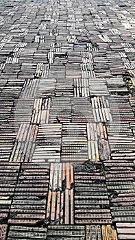 Arts of clay bricks floor