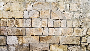 Arts of square and rectangular stones wall