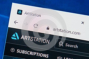 Artstation.com Web Site. Selective focus.