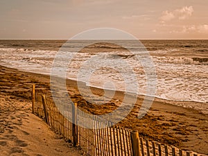 Artsy Seascape of a Wind Fence