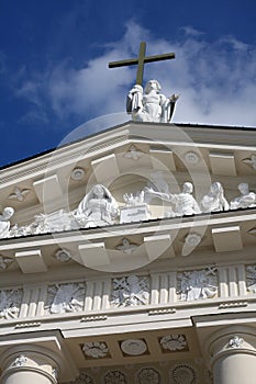 Artwork on cathedral facade