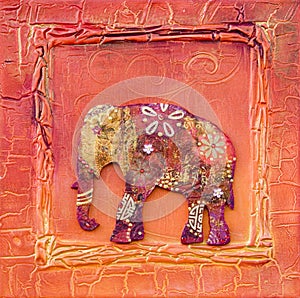 Artwork with elephant indian style