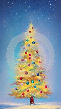 Lights of Winter Joy. AI photo