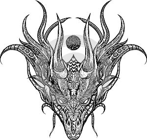 Artwork head dragon ornament