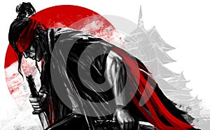 Artwork of japanese samurai warrior