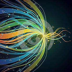 Artwork is purely abstract, with no specific location or realistic refe