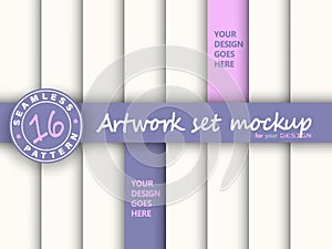 Artwork Set Mockup. Abstract Background. Paper Set