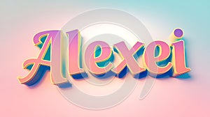 pastel render of name Alexei on soft background photo