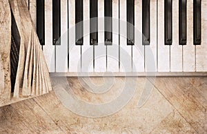 Artwork in vintage style, fortepiano photo