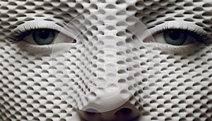 artwork of a woman white face eyes close up generative AI